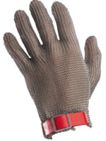 Gloves in mesh of stainless steel